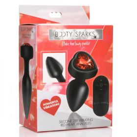 28x Silicone Vibrating Red Heart Anal Plug With  Remote