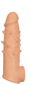 Natural Realskin Spiked Vibrating Penis Xtender