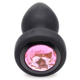 28x Silicone Vibrating Pink Gem Anal Plug With  Remote