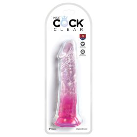 King Cock Clear Cock-Pink 8"