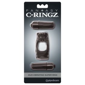 Fantasy C-Ringz Duo-Vibrating Super Ring-Black