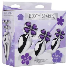 Booty Sparks Violet Flower Gem Anal Plug Set