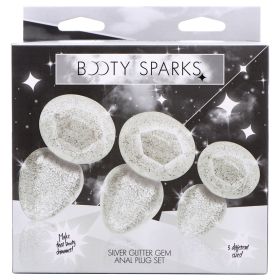 Booty Sparks Glitter Gem Anal Plug Set-Silver