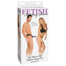 Fetish Fantasy For Him Or Her-Hollow Strap-On Purple 6"