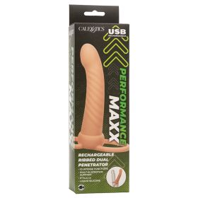 Performance Maxx Rechargeable Ribbed Dual Penetrator-Ivory