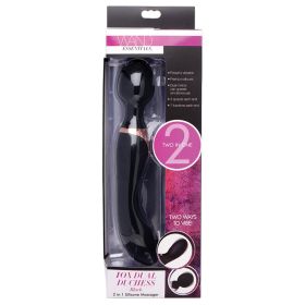 Wand Essentials 10X Dual Duchess 2-in-1 Silicone Massager-Black