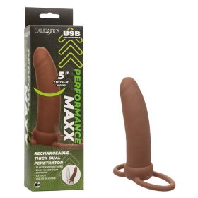 Performance Maxx Rechargeable Thick Dual  Penetrator (Option: Brown)