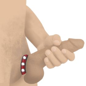 Cock Gear Leather Speed Snap Cock Ring (Option: Red)